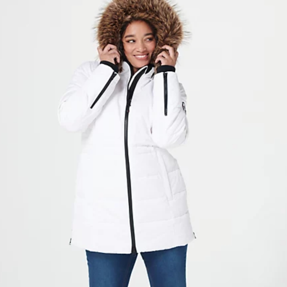 New Arctic Expedition Quilted Zip Front Down Coat Wit… Gem